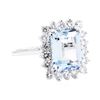 Image 1 : 14KT White Gold 3.80 ctw Aquamarine and Diamond Ring