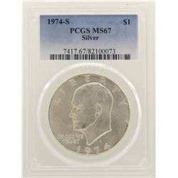 1974-S Eisenhower Silver Dollar PCGS MS67