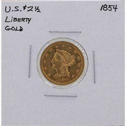 1854 $2 1/2 Liberty Head Quarter Eagle Gold Coin