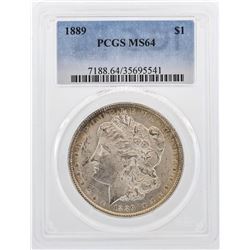 1889 $1 Morgan Silver Dollar Coin PCGS MS64
