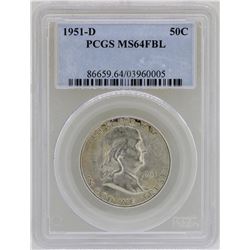 1951-D Franklin Half Dollar Coin PCGS MS64FBL