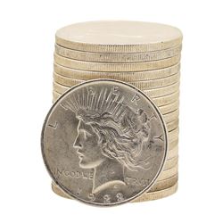 Roll of (20) Brilliant Uncirculated 1922 $1 Peace Silver Dollar Coins