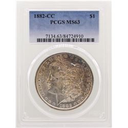 1882-CC $1 Morgan Silver Dollar Coin PCGS MS63 Nice Toning