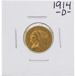 1914-D $2 1/2 Indian Head Quarter Eagle Gold Coin