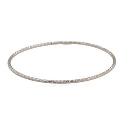 14KT White Gold Diamond Cut Bangle Bracelet
