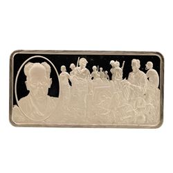 500 Grain Sterling Silver Franklin Mint 100 Greatest Americans Ingot