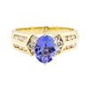 Image 2 : 14KT Yellow Gold 2.11 ctw Sapphire and Diamond Ring