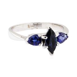 14KT White Gold 0.70 ctw Sapphire Ring