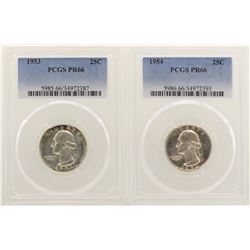 Lot of 1953-1954 Proof Washington Quarter Coins PCGS PR66