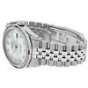 Image 4 : Rolex Men's Stainless Steel MOP Diamond & Ruby Diamond Datejust Wristwatch