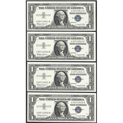 Lot of (4) 1957B $1 Silver Certificate Notes
