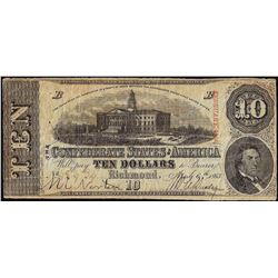 1863 $10 Confederate States of America Note
