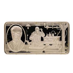 500 Grain Sterling Silver Franklin Mint 100 Greatest Americans Ingot