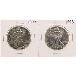 Lot of 1992-1993 $1 American Silver Eagle Coins