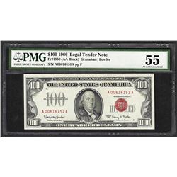 1966 $100 Legal Tender Note Fr.1550 PMG About Uncirculated 55