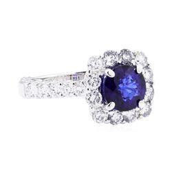 18KT White Gold 2.99 ctw Sapphire and Diamond Ring