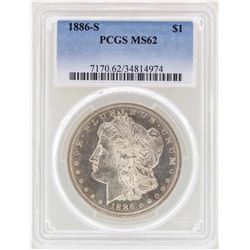 1886-S $1 Morgan Silver Dollar Coin PCGS MS62