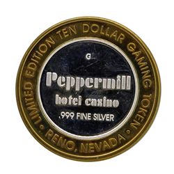 .999 Silver Peppermill Hotel Casino Reno, NV $10 Casino Limited Edition Gaming T