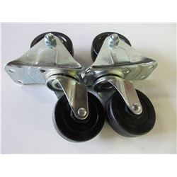 New set of 4 Castors 3 inch and 2 are Swivel
