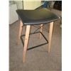 Image 1 : New Wood Leg and Metal Stool / 16 x 12 x 26 tall