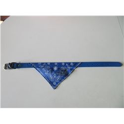 New Bandana Dog Collar / from 15in - 18 1/2 in / large dogs / Blue