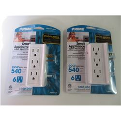 2 New Surge Protectors for small Appliances 6 outlet