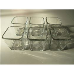 6 New Libby Whiskey Glass Square Tumblers