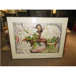 Diego Rivera / Vendedora De Alcatraces 1938 / high quality frame 36 x 28