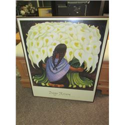 Diego Rivera / The Flower Seller / high quality frame 26 x 32