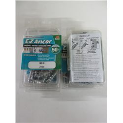 4 New packs of E-Z Anchors for drywall / no.8  zinc self drilling 20 pieces per