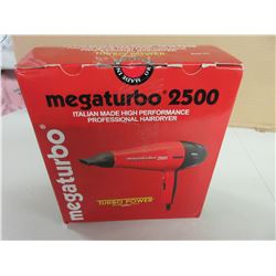 New Mega Turbo 2500 Italian Made High performance Hairdryer