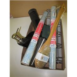 Large Bundle of Assorted Household Items / drawer liner / towel rack etc.