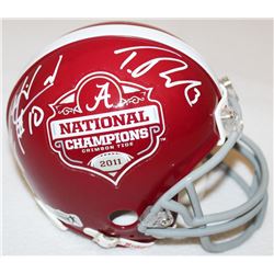 AJ McCarron  Trent Richardson Signed Alabama 2011 National Champions Mini-Helmet (Radtke COA)