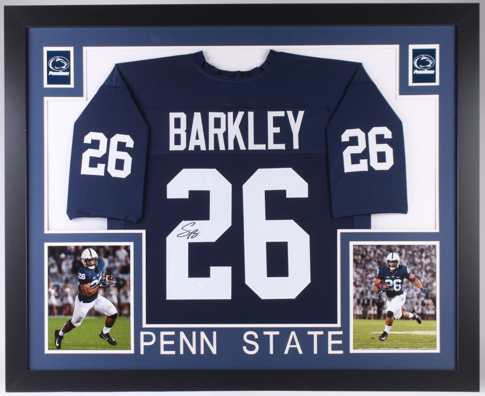 saquon barkley framed jersey