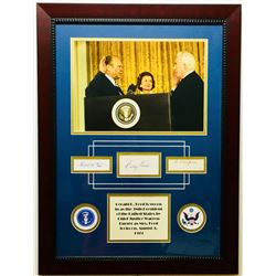 Gerald Ford, Betty Ford  Warren Burger Signed 21x28 Custom Framed Cut Display (JSA LOA)