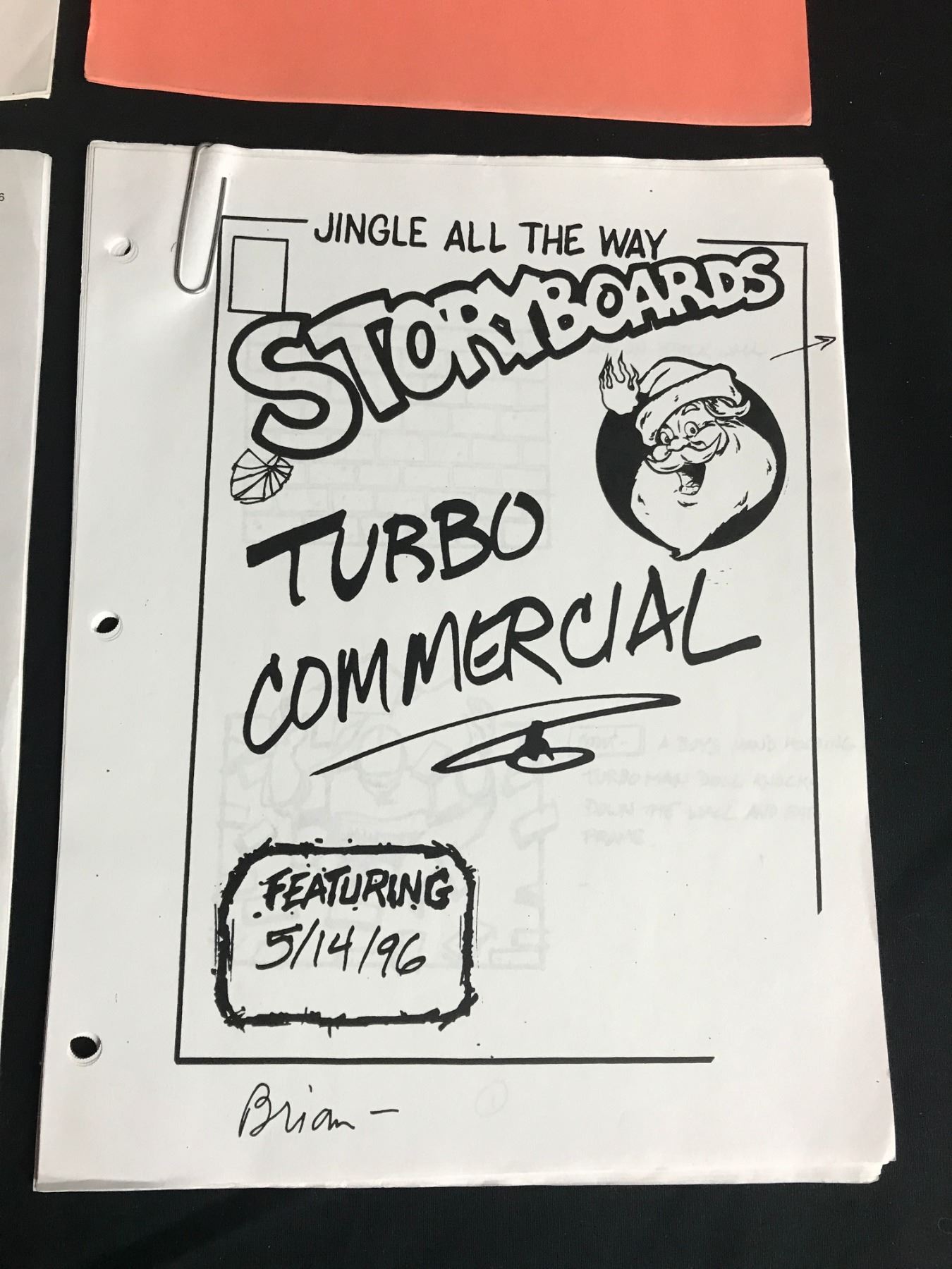 Jingle All the Way (1996) - Turboman Script, Storyboards and Call Sheet