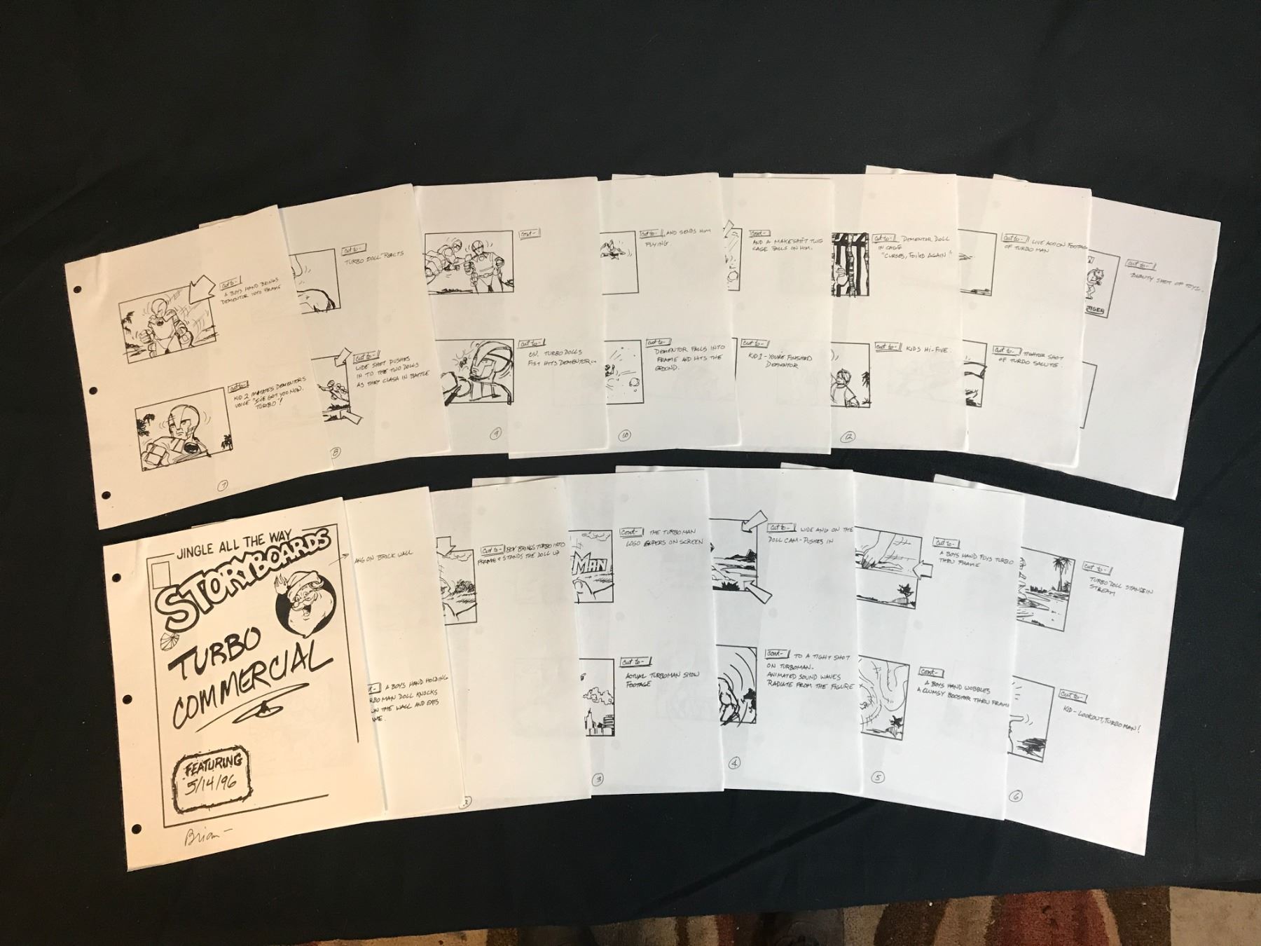 Jingle All the Way (1996) - Turboman Script, Storyboards and Call Sheet