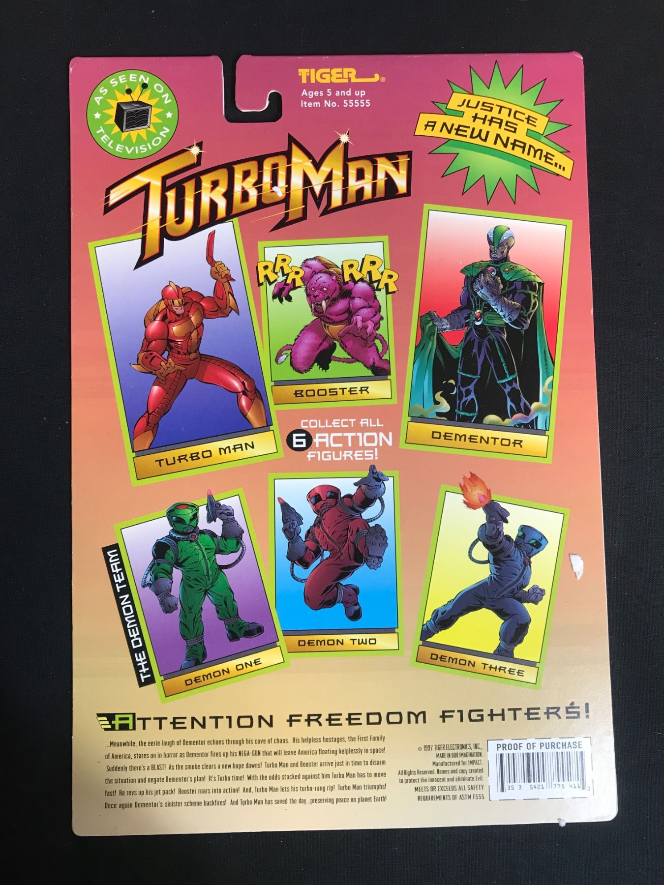 Jingle All the Way (1996) Turbo Man Dementor Action Figure Card Back