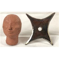 Puppet Master: Axis of Evil (2010) - Screen Used Clay Ninja Head and Metal Throwing Star