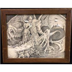 From Dusk Till Dawn (1996) - Giant Rat Vampire Original Concept Art (27x21) by Robert Kurtzman