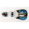 Image 1 : Navajo Sterling Inlay Turquoise Child's Buckle