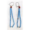 Image 1 : Vintage Navajo Turquoise Coral & Shell Earrings