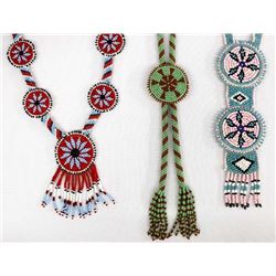 3 Native American Sioux Beaded Necklaces