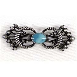 Southwestern Silver and Turquoise Pin