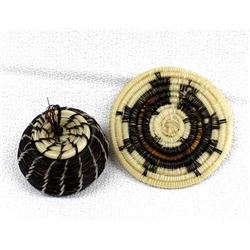 2 Miniature Navajo Horse Hair Baskets