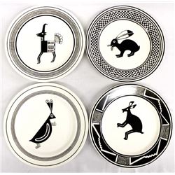 4 Anasazi Traders Mimbres Decorative Plates