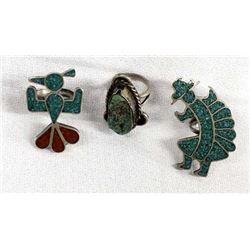 Vintage Navajo Sterling Turquoise Rings