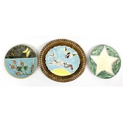 3 Vintage Majolica Plates