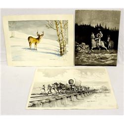 3 Original Watercolor Paintings by Robert Bowman