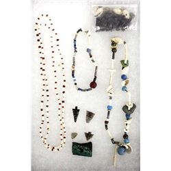 Prehistoric Obsidian Arrowheads & Trade Beads